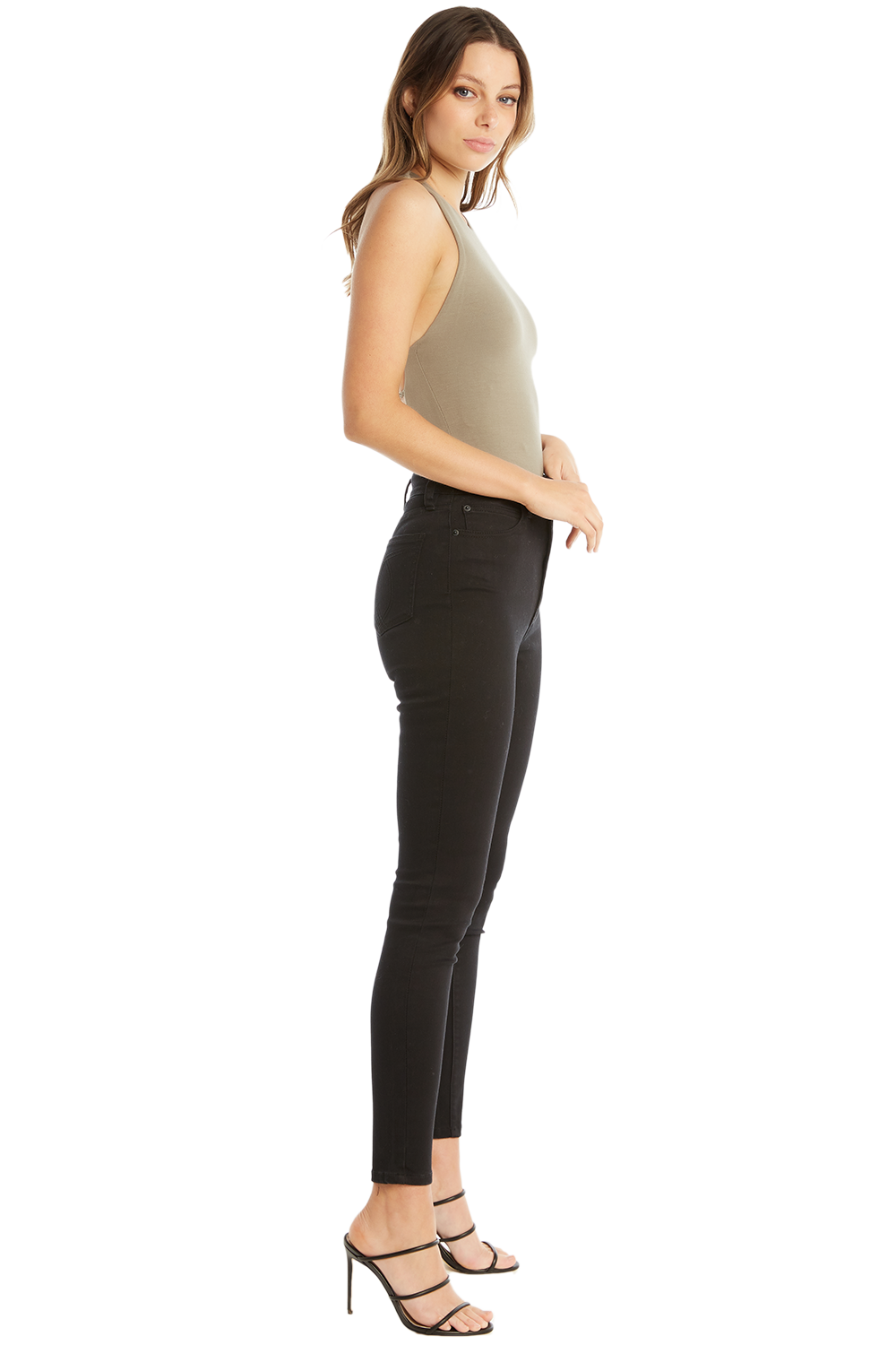 CROSS BACK BODYSUIT in colour DEEP LICHEN GREEN