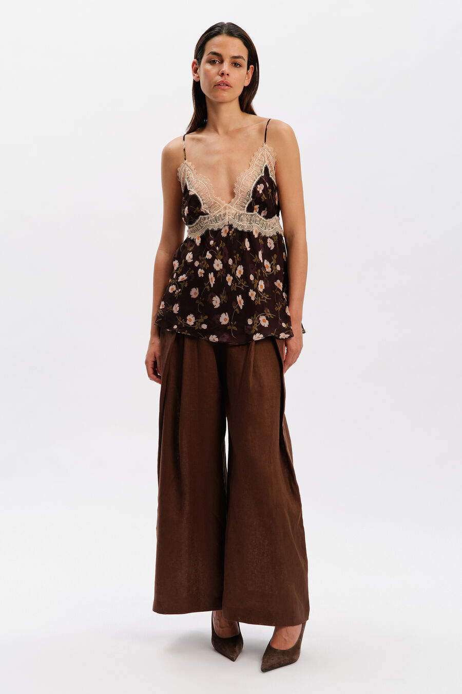 Samira Lace Detail Printed Top