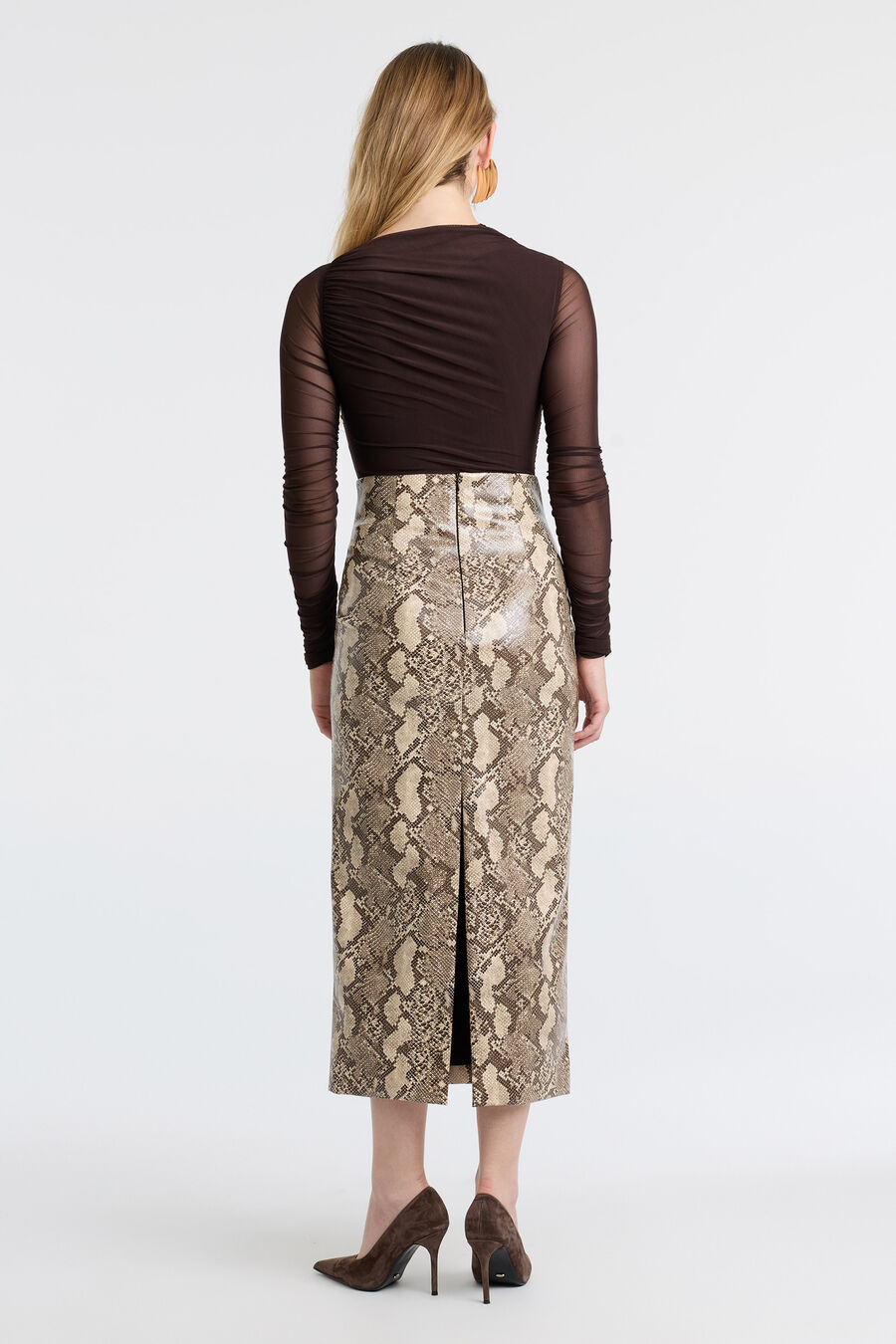 Erica Faux Snakeskin Skirt