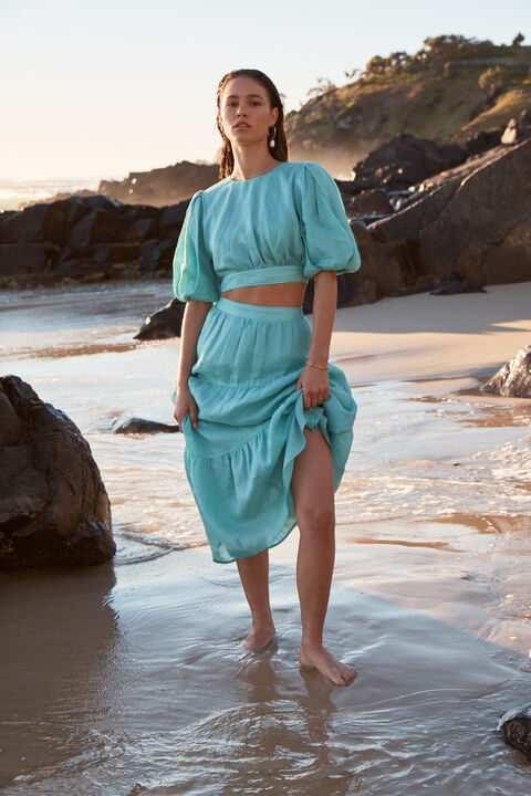 MAIA MIDI SKIRT in colour CLEARWATER