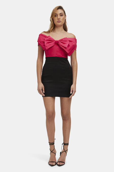 MINI BOW DRESS in colour JET BLACK