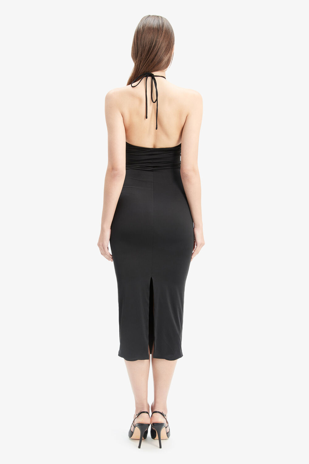 ERIKA MIDI DRESS in colour CAVIAR