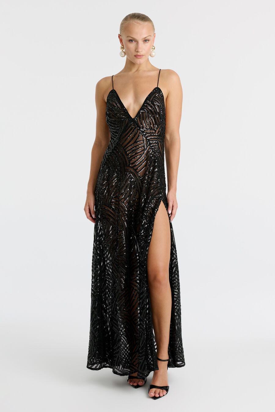 Harper Sequin Halter Dress