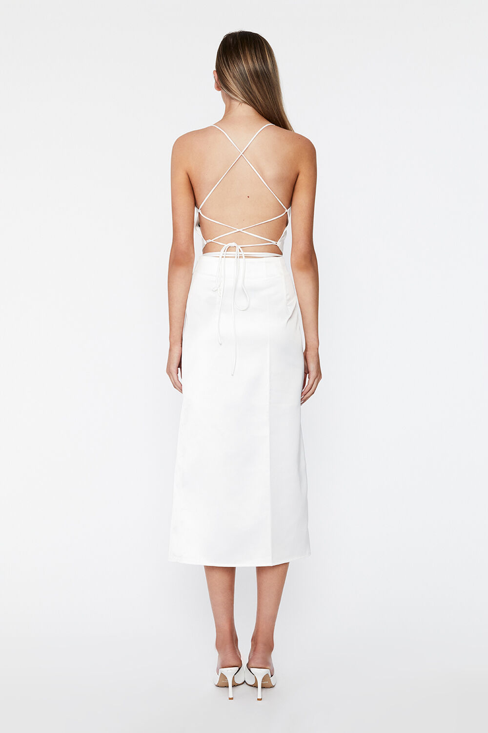 MONTANA MIDI WRAP SKIRT in colour BRIGHT WHITE