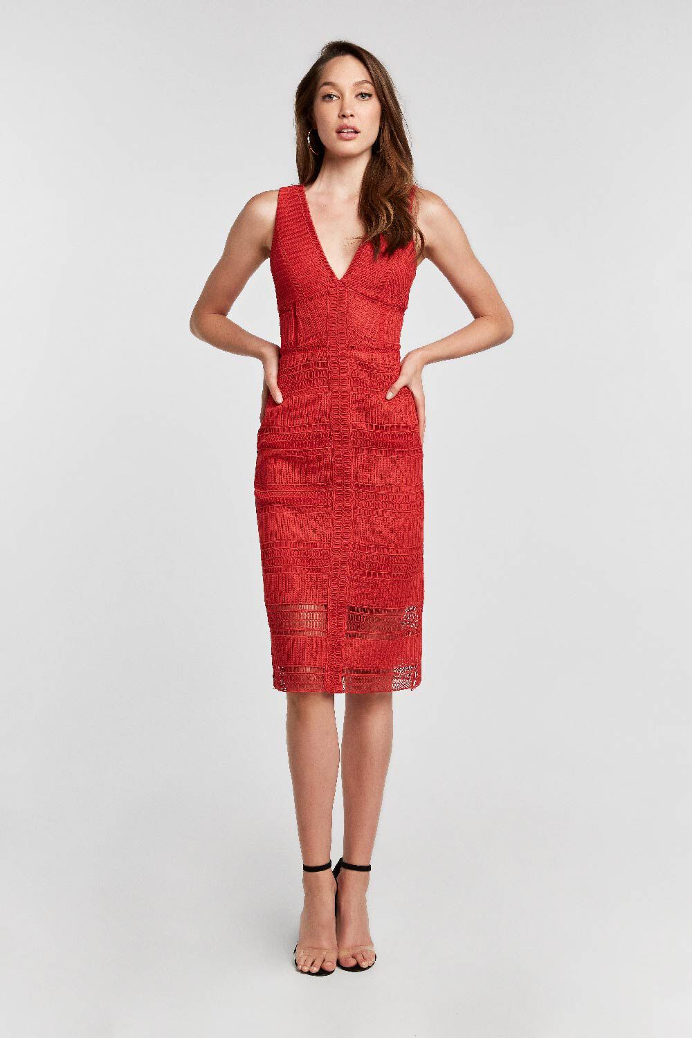 red dress bardot