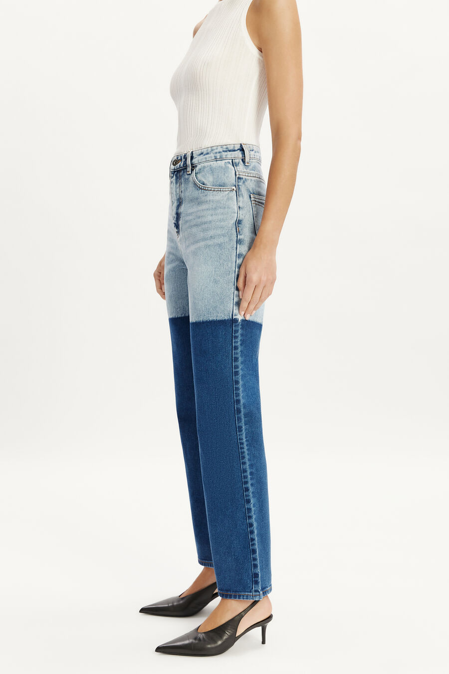 Pia Two Toned Flared Jeans