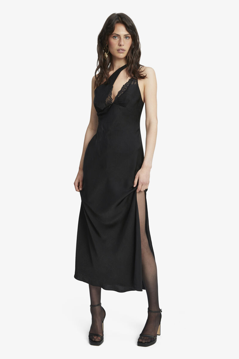 Lamont Slip Dress In Black Bardot