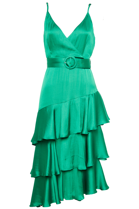 LENNIE MIDI DRESS in colour CLASSIC GREEN