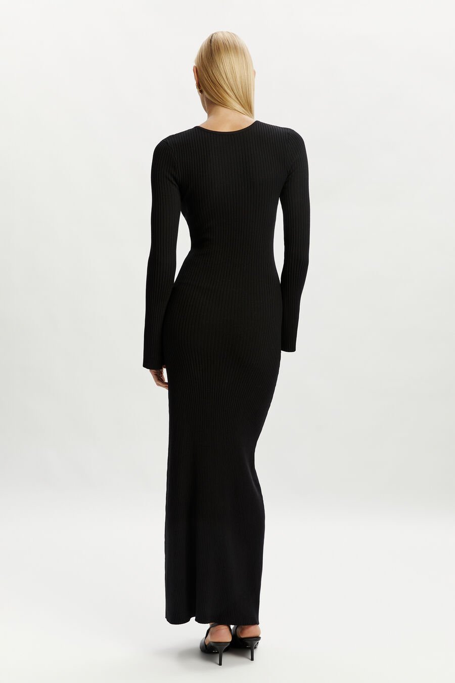 NAUTICO KNIT MAXI DRESS in colour BLACK