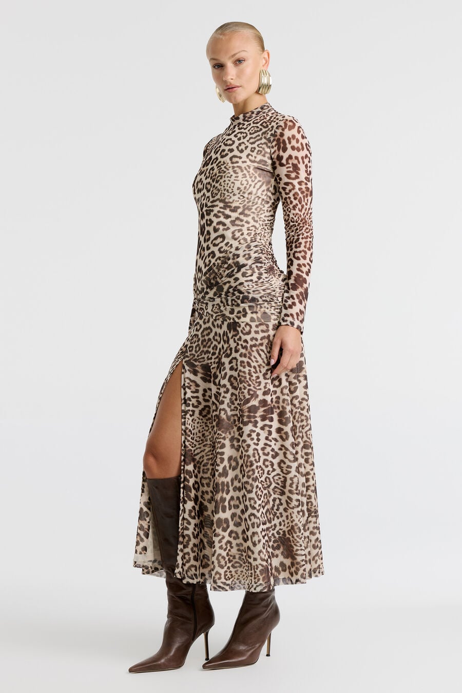 Lea Printed Mesh Dress