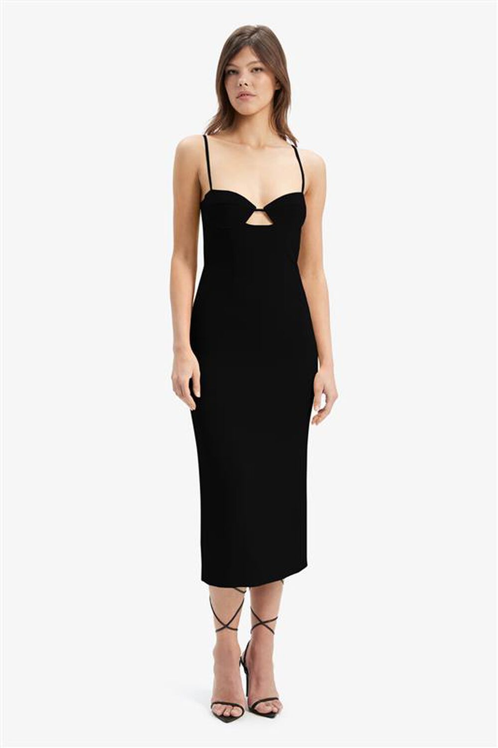 VIENNA MIDI DRESS in colour CAVIAR
