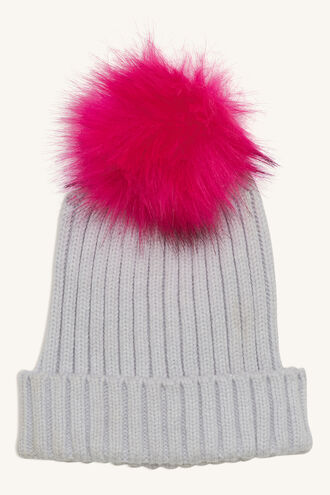 FLURO POM BEANIE in colour GRAY MIST