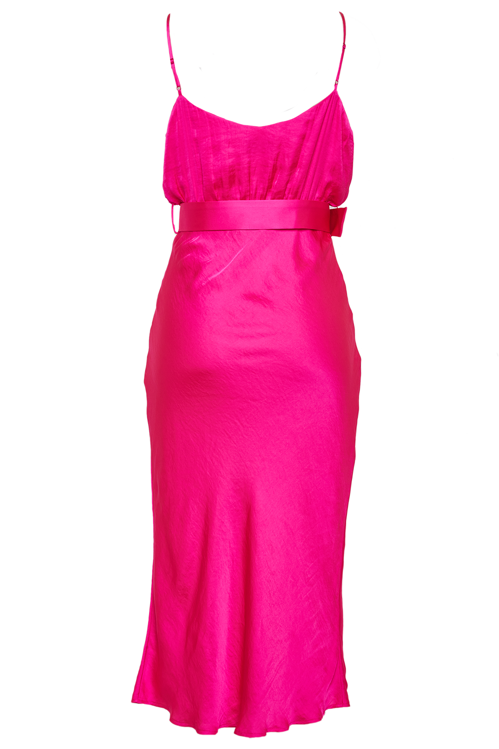 REAGAN MIDI DRESS in colour SHOCKING PINK