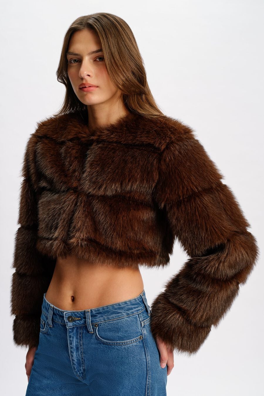 Petro Cropped Faux Fur Jacket