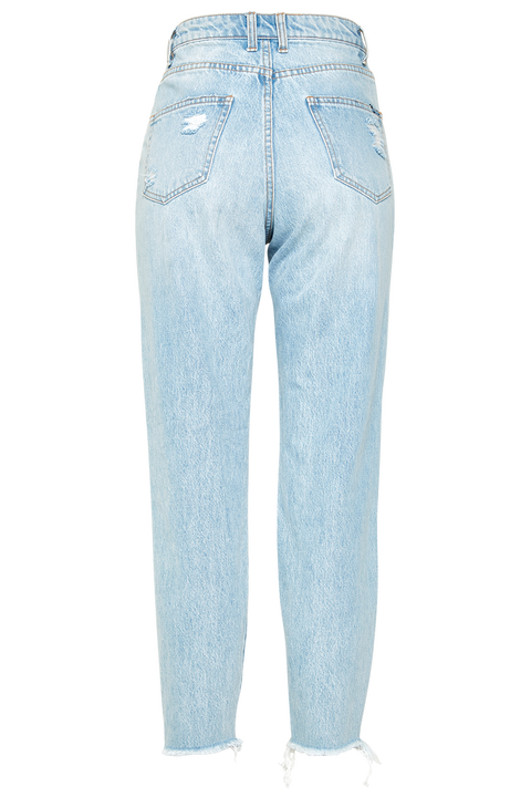 THE MUM JEAN in colour DUSTY BLUE