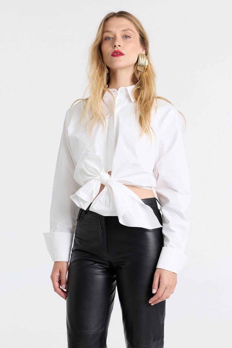 Devon Tie Front Cotton Shirt