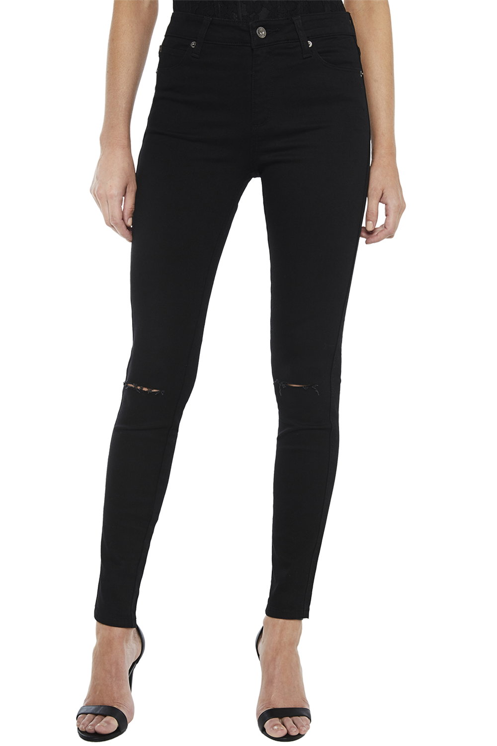 Gisele High Rise Jean in Black | Bardot