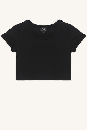 NINA SCOOP TEE in colour JET BLACK