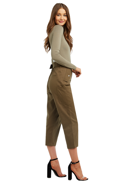 KATJA ROLL NECK BODYSUIT in colour DEEP LICHEN GREEN