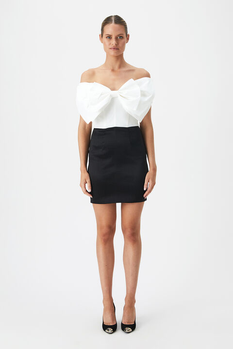 MINI BOW DRESS in colour RED BUD