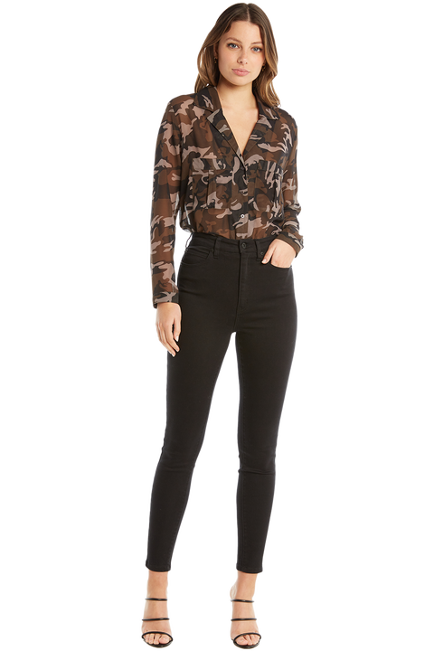 MILITARY BLOUSE in colour BURNT OLIVE