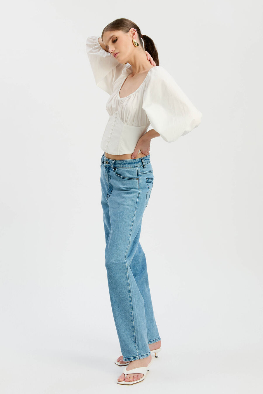 Delphina Barrel Leg Jean