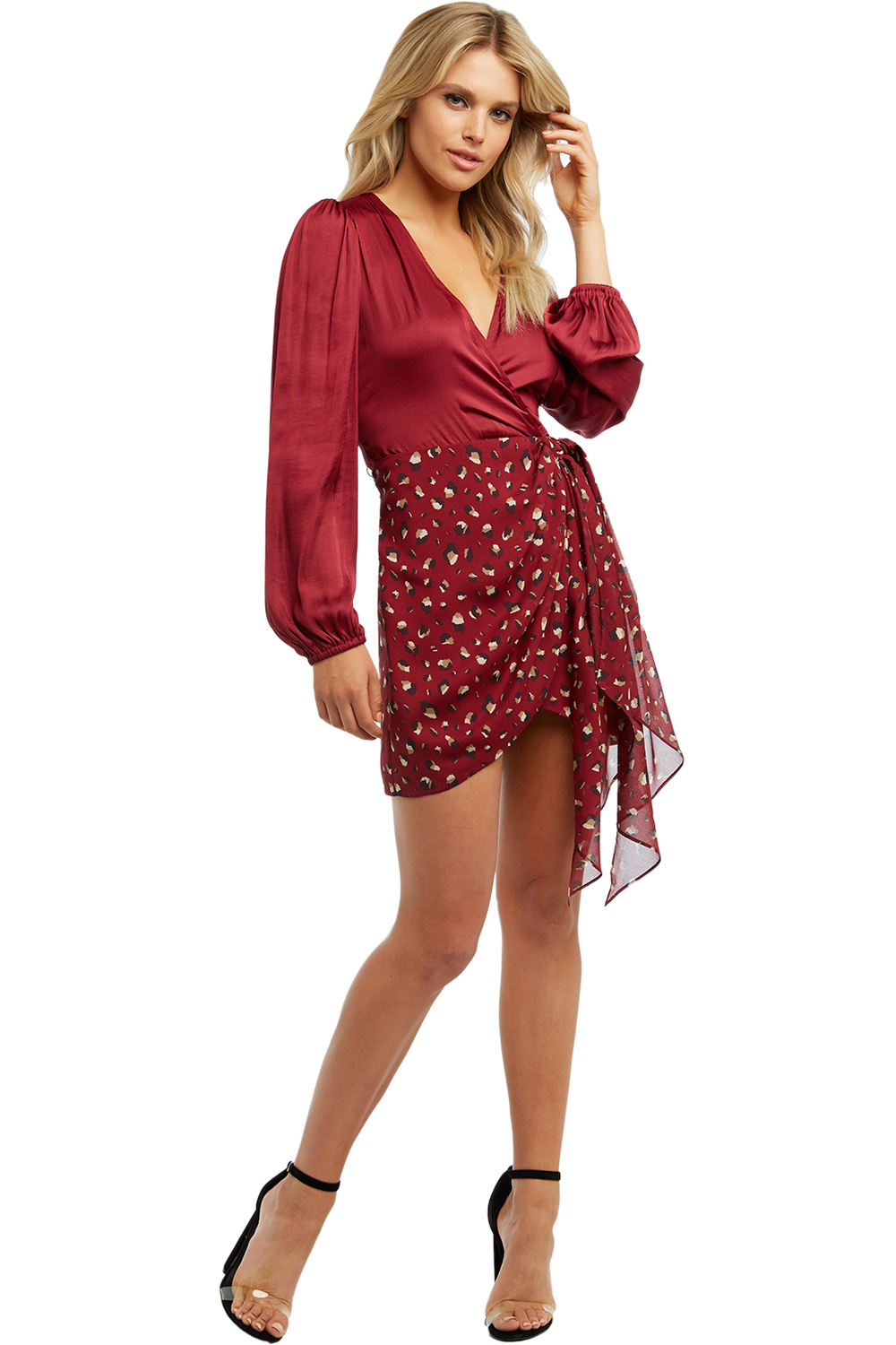 ELENA TIE BLOUSE in colour DRY ROSE