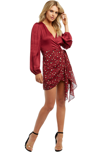 ELENA TIE BLOUSE in colour DRY ROSE