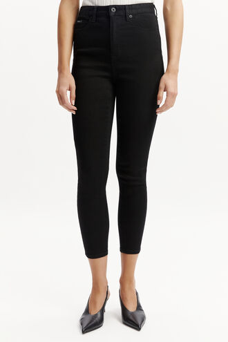 KHLOE HI CROP JEAN in colour CAVIAR