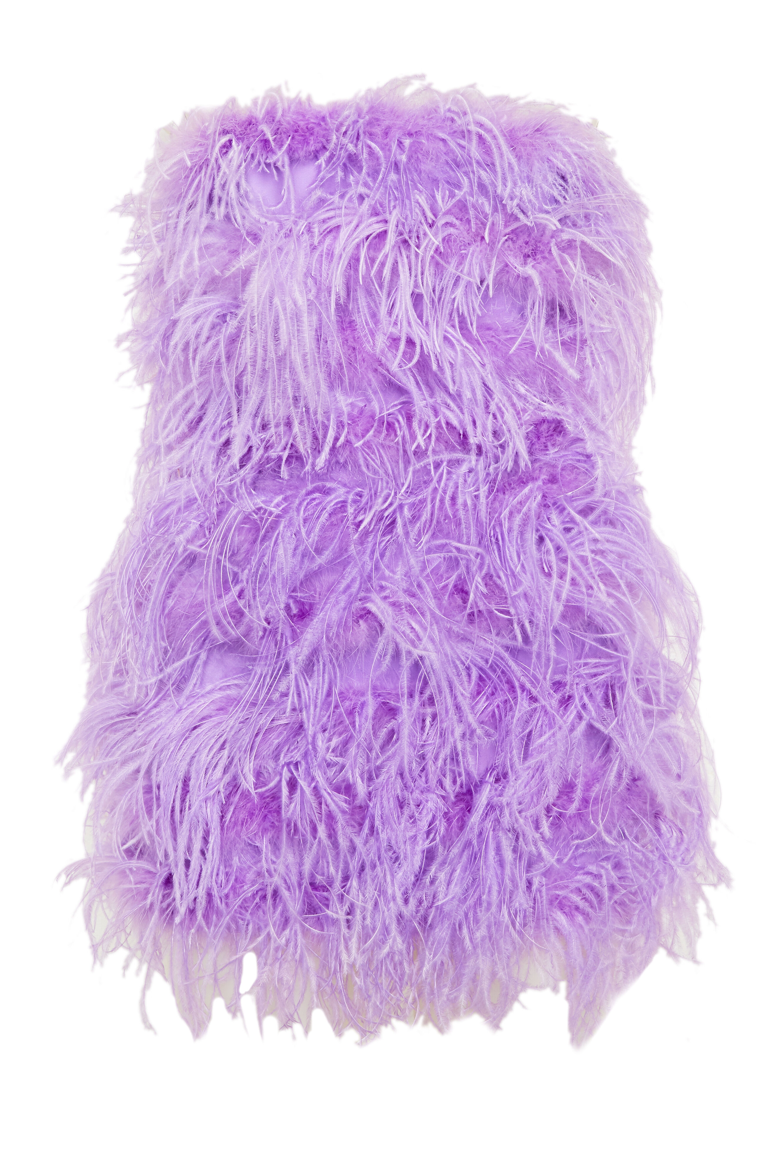 purple feather dress