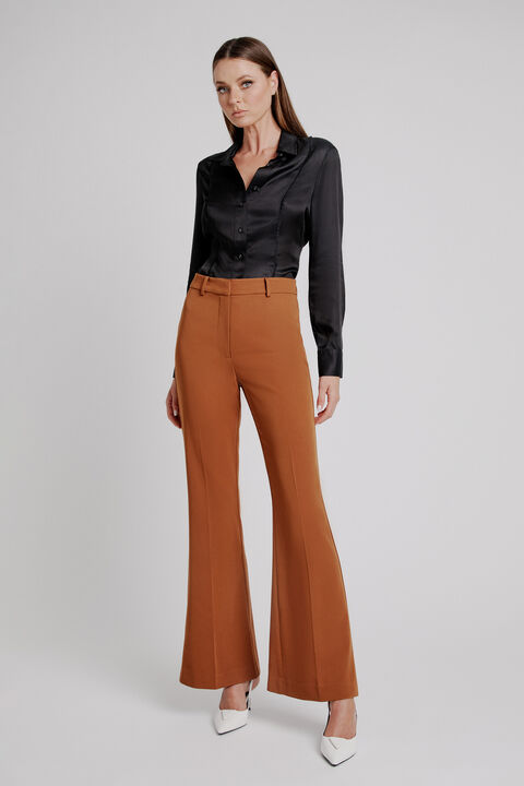 HALIFAX SLIM FLARE PANT in colour COPPER BROWN