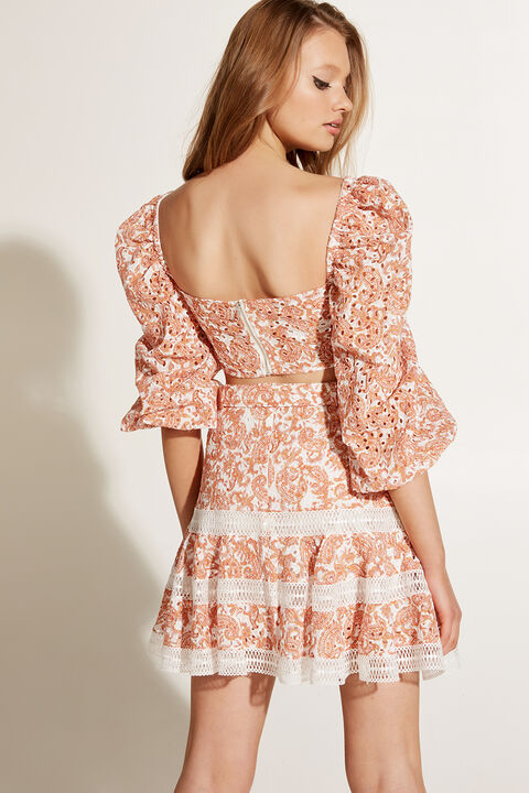 PAISLEY TOP in colour AMBER BROWN