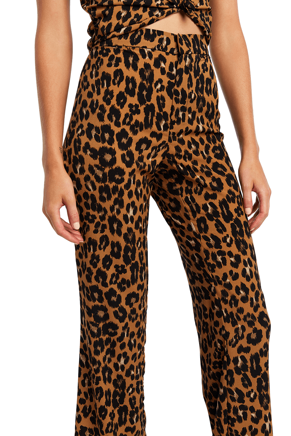 leopard flare pants
