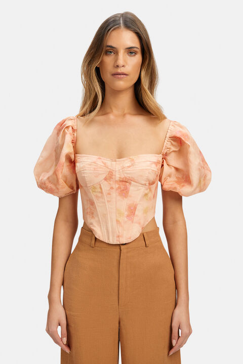 KIAH CORSET TOP in colour BRIGHT COBALT