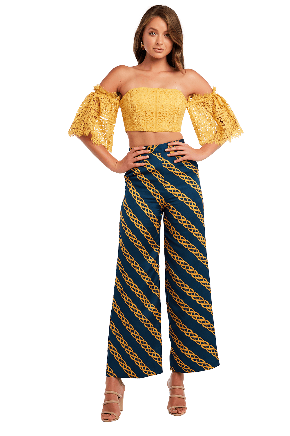 yellow bardot top