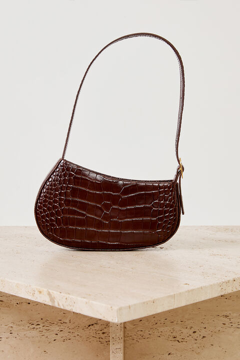 THE CEILA LEATHER BAG  in colour CHOCOLATE BROWN