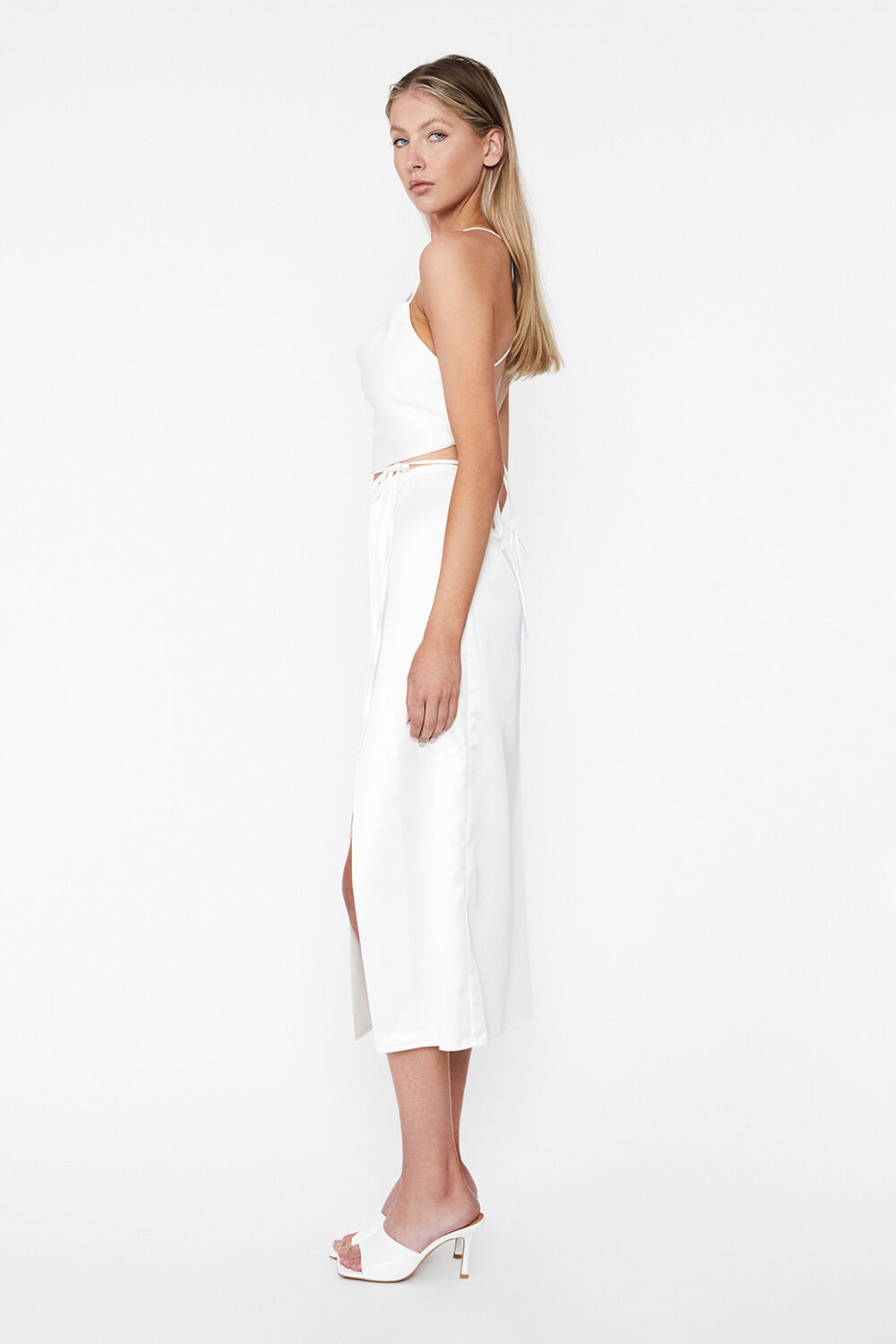 MONTANA MIDI WRAP SKIRT in colour BRIGHT WHITE