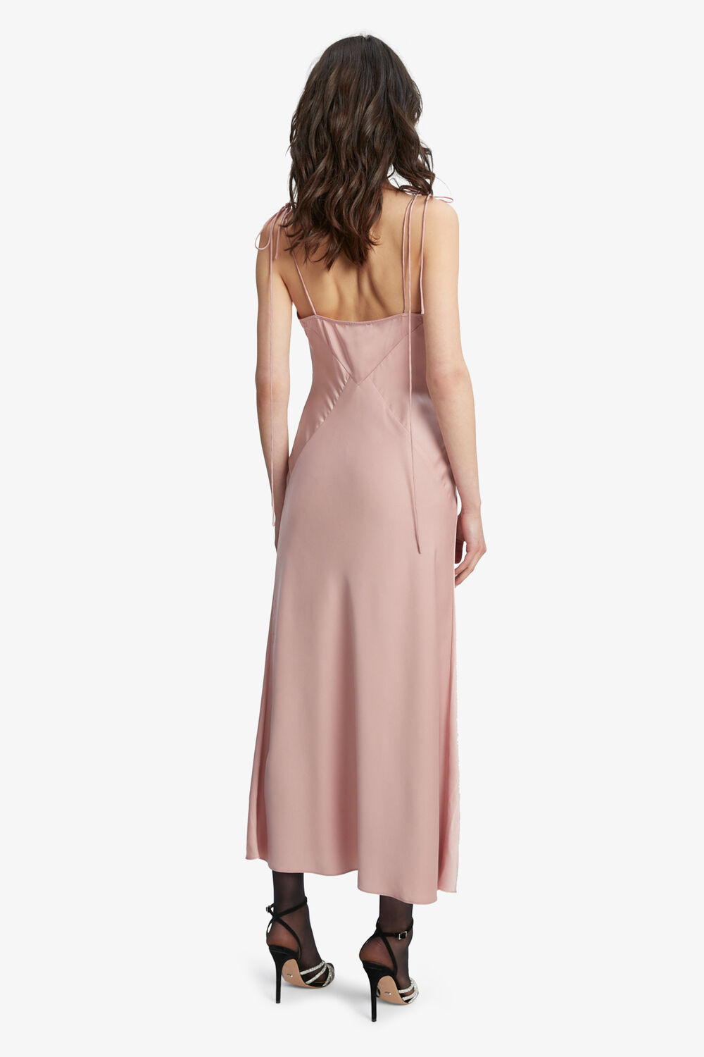 ELETA SATIN MIDI DRESS in colour PALE DOGWOOD