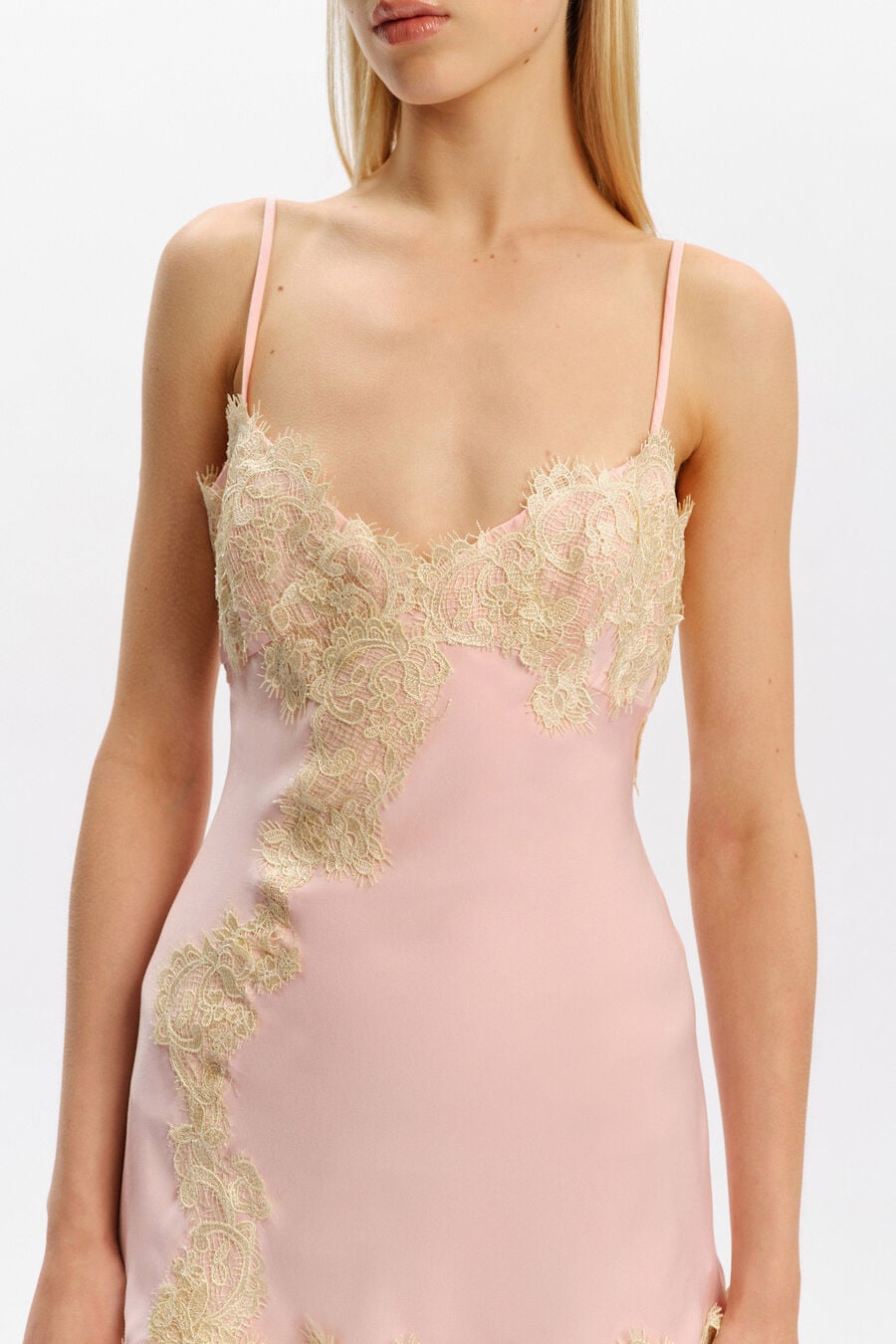 Alerie Lace Satin Mini Dress
