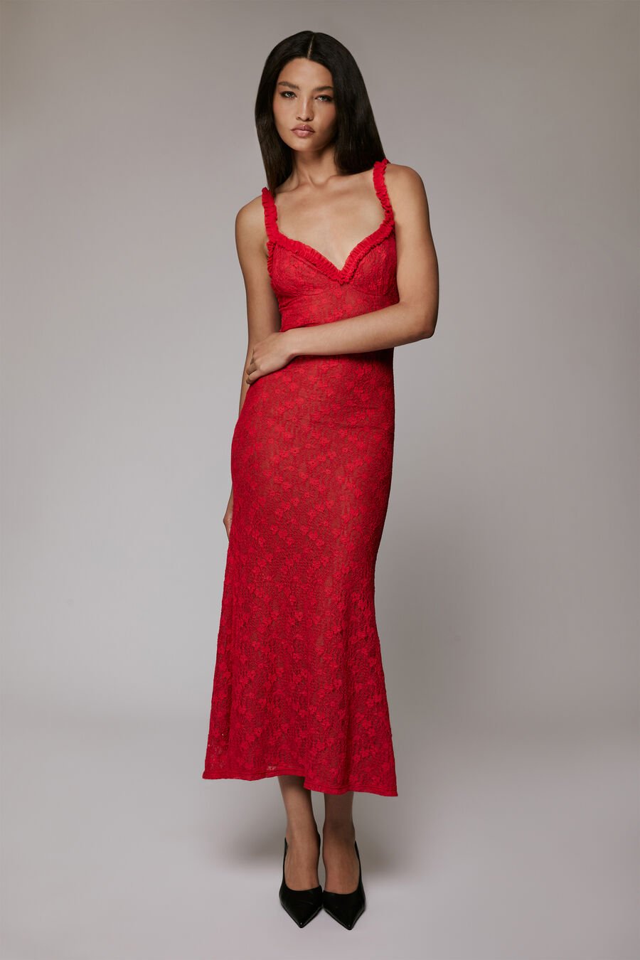 Alegra Stretch Lace Midi Dress