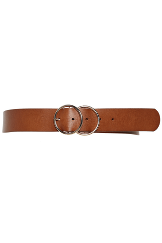 DOUBLE CIRCLE BELT in colour TAN