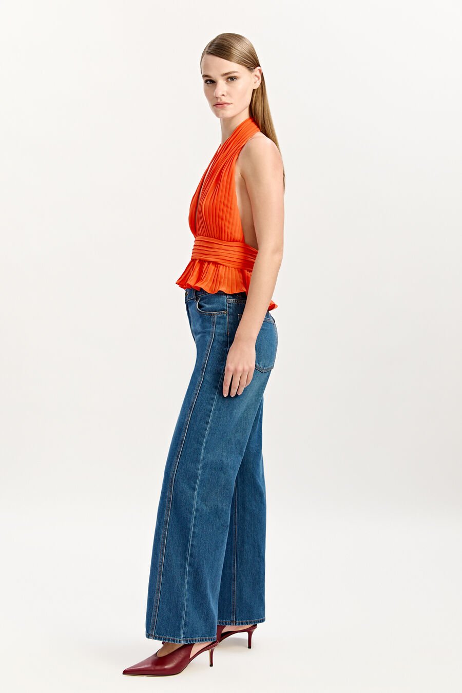 Amala Pleated Halter Neck Top