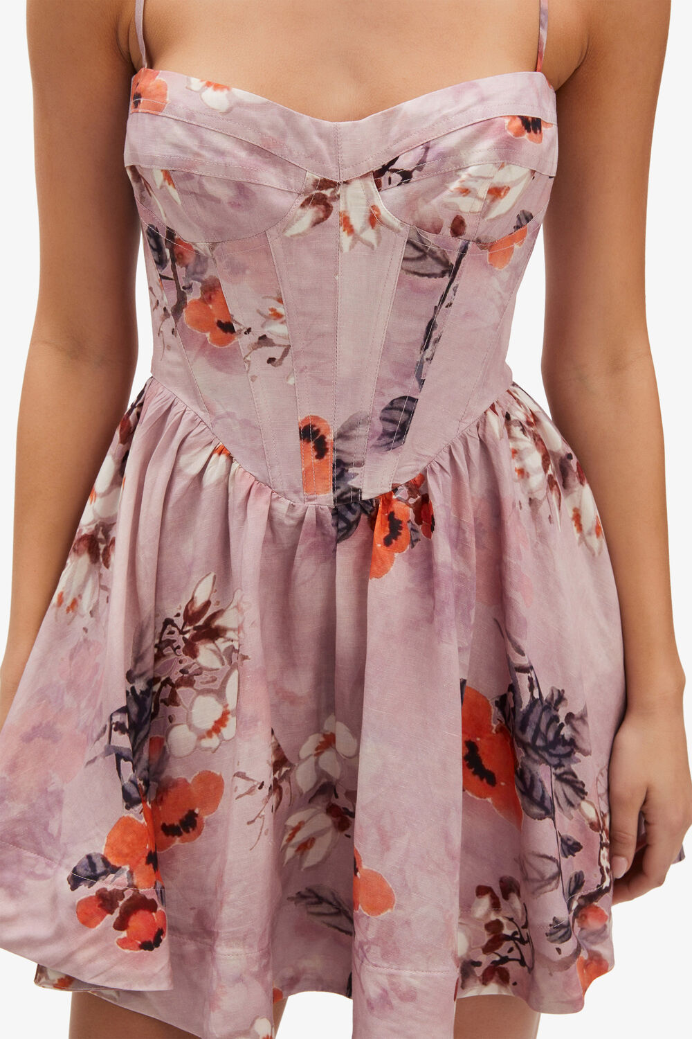 ELSIE CORSET MINI DRESS in colour RABBIT