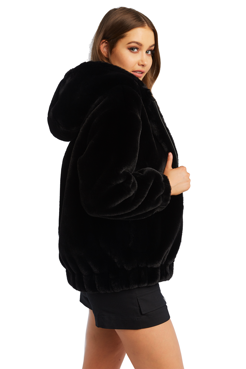 furry zip up jacket