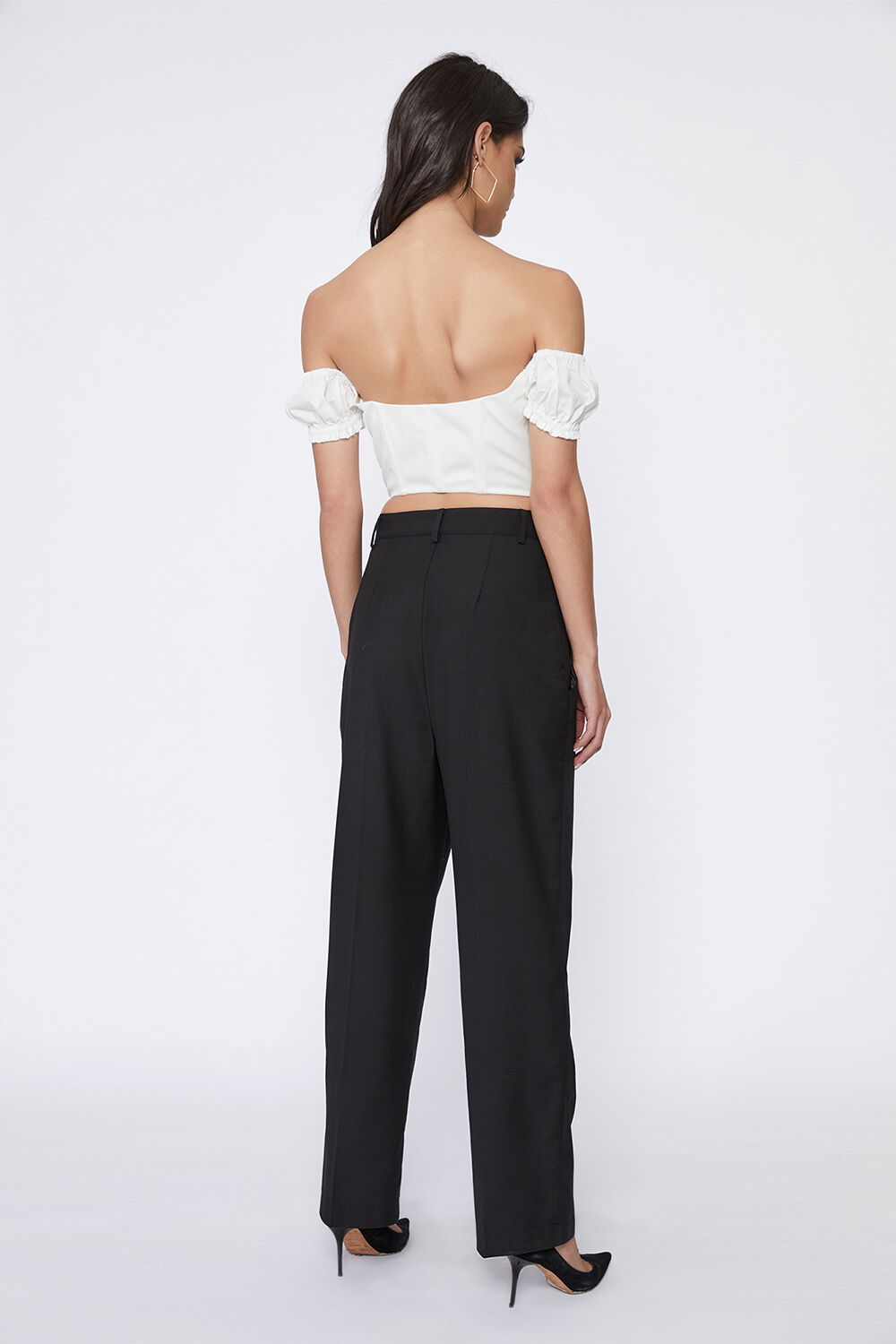THE CROSS FRONT PANT in colour CAVIAR