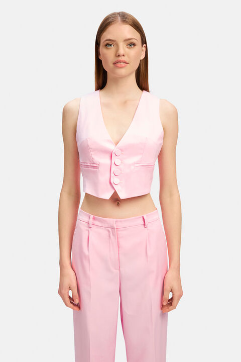 CALLISTA VEST in colour BEETROOT PURPLE