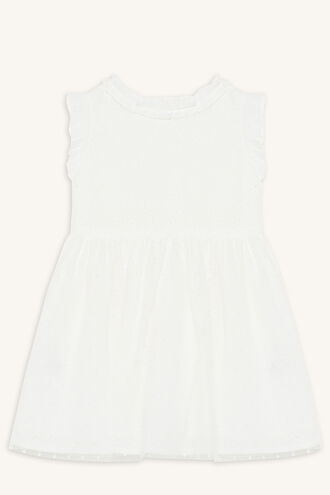 MOYA BRODERIE DRESS in colour CLOUD DANCER