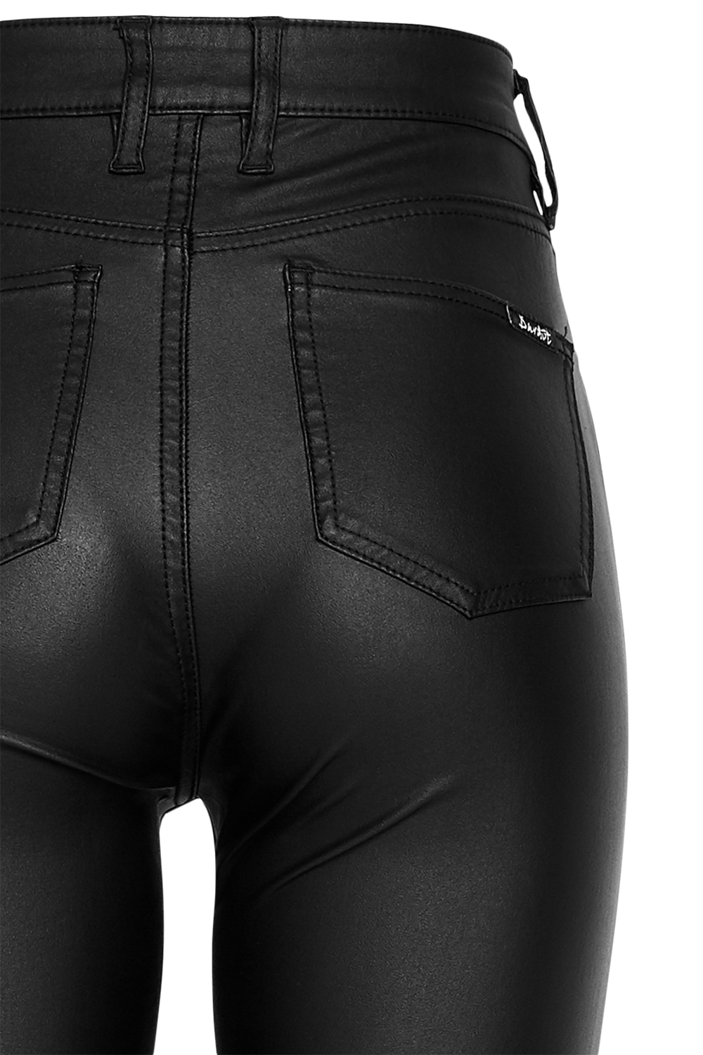 KHLOE HI TALL COATED JEAN in colour JET BLACK