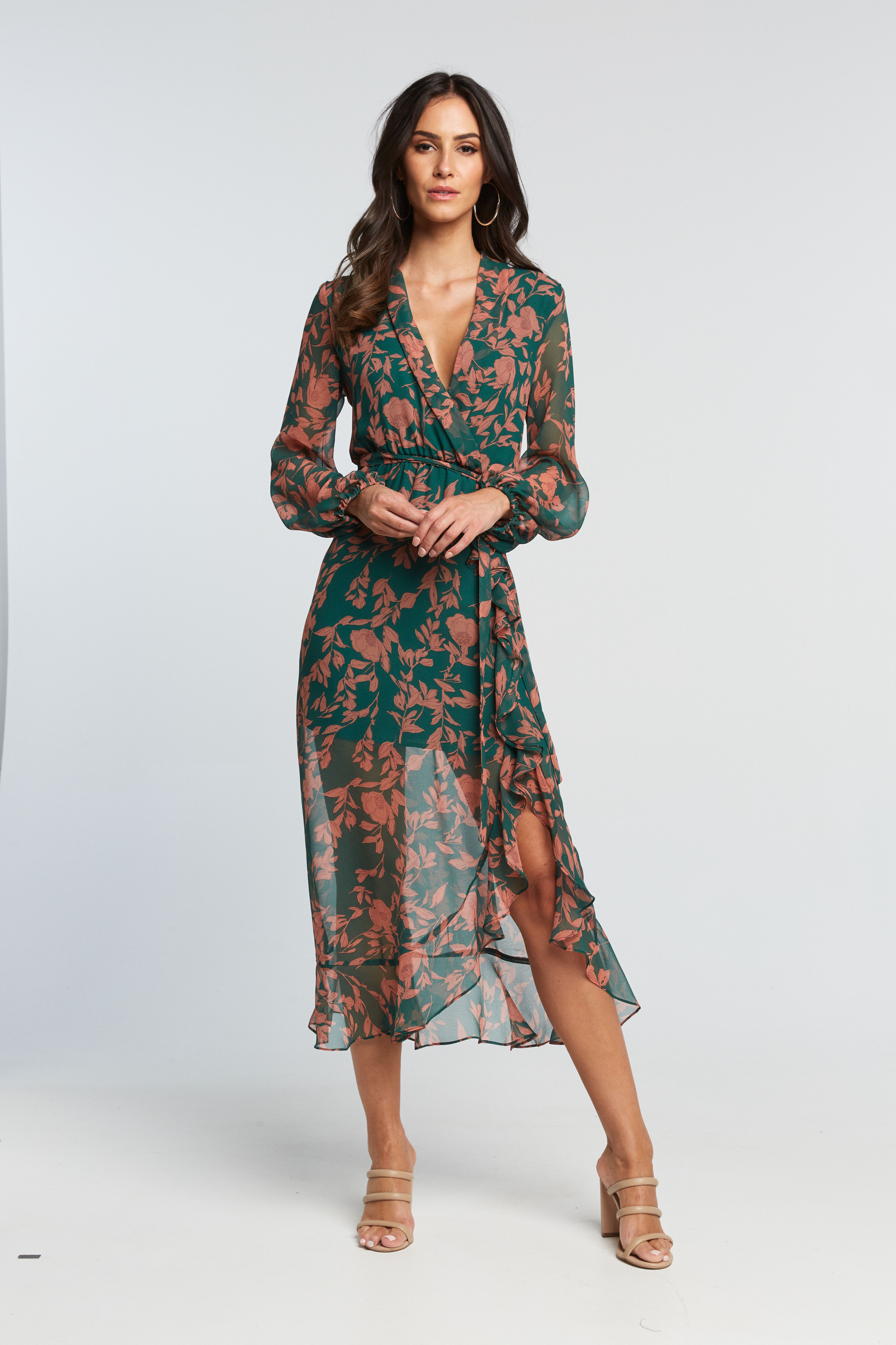 kelly green floral dress Big sale - OFF 61%