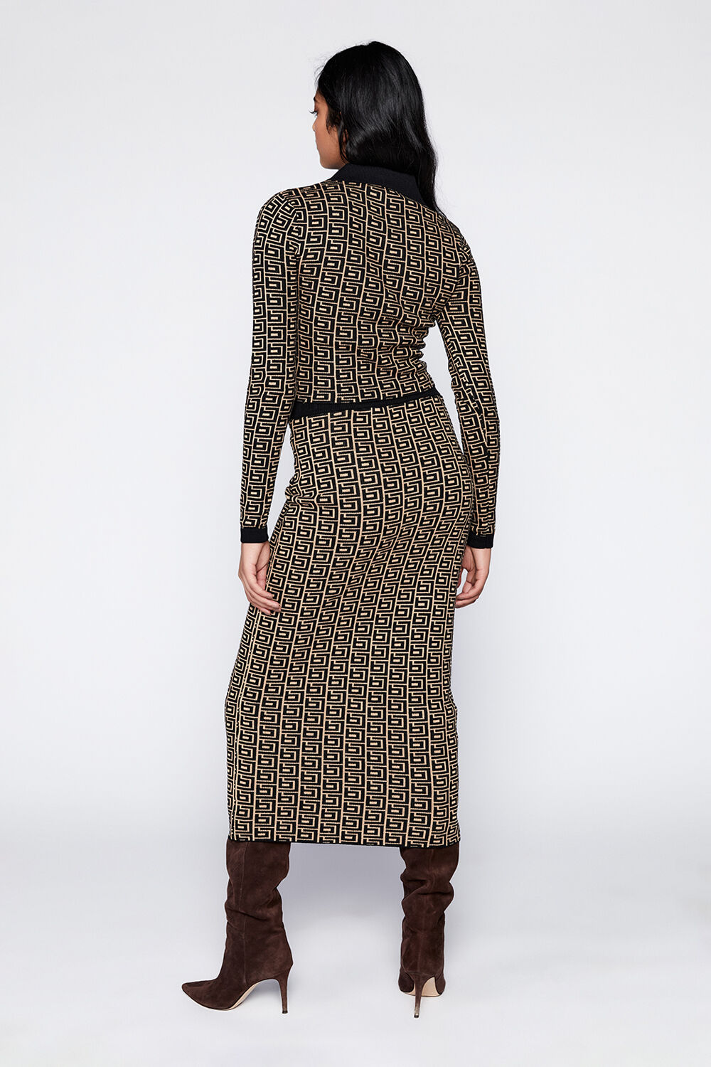 BARDOT LOGO KNIT SKIRT in colour MOONLIGHT